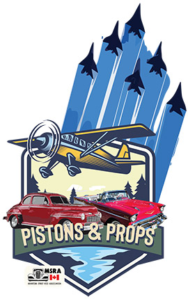 Pistons and Props Car Show logo